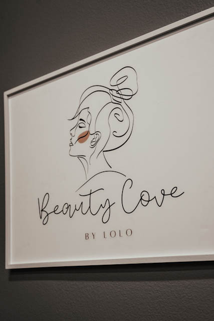 Beauty Cove by Lolo logo displayed inside the Brentwood studio